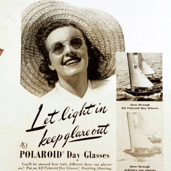 1941 Polaroid Day Glasses Woman in straw hat‎ Sunglasses Orig Vtg PRINT AD - Picture 1 of 4